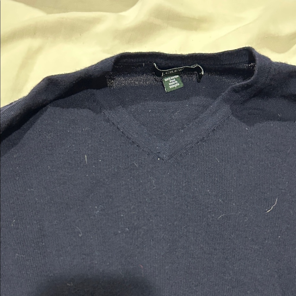 J crew Men's Navy V-Neck Sweater